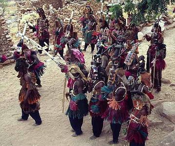 masks_group Dogon masked dance