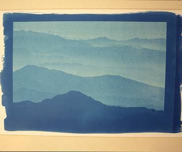 cyan himalaya ranges Cyanotype, Himalayan Hills, Nepal