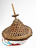 Hats, from Many Cultures    Laya Tribe women's hat, bamboo, bark and beads; Laya, Bhutan    MUS-2490.jpg  &copy 1990-2015 AJ Rye : hat, souvenir