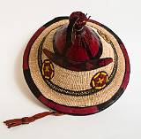Hats, from Many Cultures    Fulani Hat, straw and leather; Burkina Faso    MUS-5544.jpg  &copy 1990-2015 AJ Rye : Burkina Faso, hat