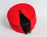 Hats, from Many Cultures    Fez, paper and cloth; Fez, Morocco    MUS-5710.jpg  &copy 1990-2015 AJ Rye : hat