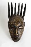 Masks, for Festivals and Rituals    Small Bambara Mask, wood and brass; Mali    MUS-2416.jpg  &copy 1990-2015 AJ Rye : souvenir