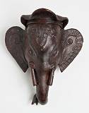 Pots, from Many Continents    Elephant Pot Holder; Baktapur, Nepal    MUS-2428.jpg  &copy 1990-2015 AJ Rye : pot, souvenir