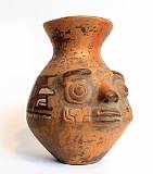 Pots, from Many Continents    Pot with Face; La Paz, Bolivia    MUS-8895.jpg  &copy 1990-2015 AJ Rye : pot